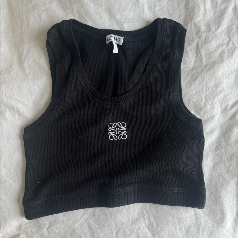 Loewe Black Sleeveless Ribbed Top